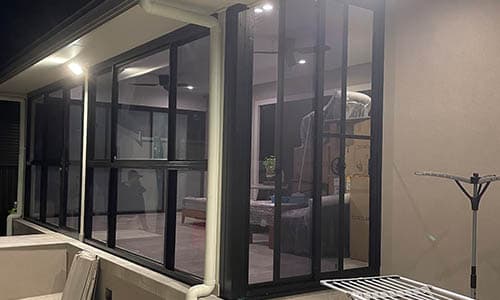 Black framed exterior aluminium windows